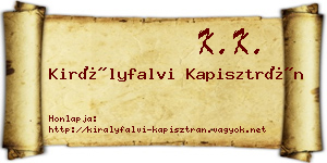Királyfalvi Kapisztrán névjegykártya